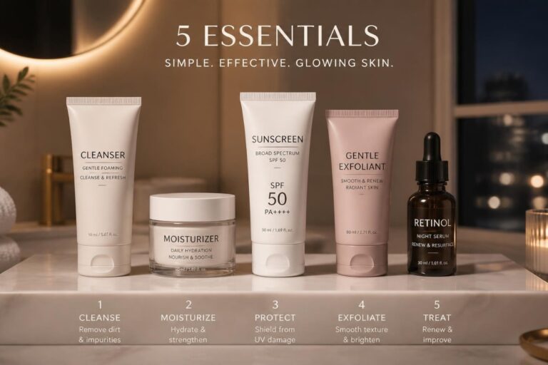 Skincare Routine for Beginners: Only 5 Products You Really Need